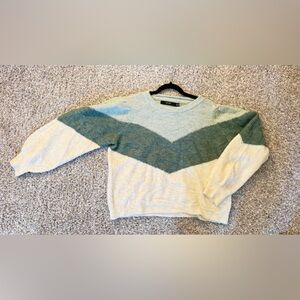 Vero Moda Chevron Sweater in Cream and Green